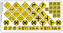 Blair Line HO 107 Highway Signs, Warning