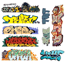 Blair Line N 1249 Mega Set Modern "Tagger" Graffiti Decals,