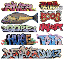 Blair Line N 1256 Mega Set Modern "Tagger" Graffiti Decals,