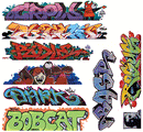 Blair Line N 1258 Mega Set Modern "Tagger" Graffiti Decals,