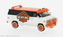 PREORDER Brekina HO 18260 1983 GMC Verdura Cargo Van, Assembled, Bad Boys Bikes (white, black, orange)