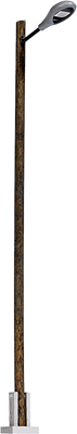 Busch 8737 Teardrop Station/Platform Lamp on Wood Post with Yellow LED