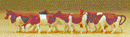 Preiser N 9155 Animals, Cows (brown) (6)