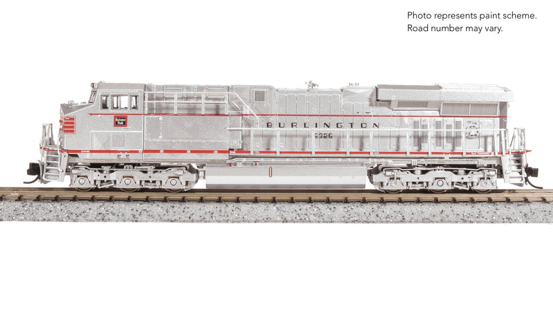 BLI 8643 GE ES44AC, CBQ 6325, Aluminum/Red Fantasy Paint, No-Sound / DCC-Ready, N
