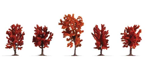 Noch Gmbh & Co 25625 Autumn Trees - Classic -- 3-1/8 - 3-15/16" 8 - 10cm Tall pkg(5), All Scales