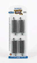 Bachmann Trains HO 44508 Curved Track with Nickel Silver Rail & Gray Roadbed, E-Z Track, 33-1/4" Radius 6-Degree Curve (4)