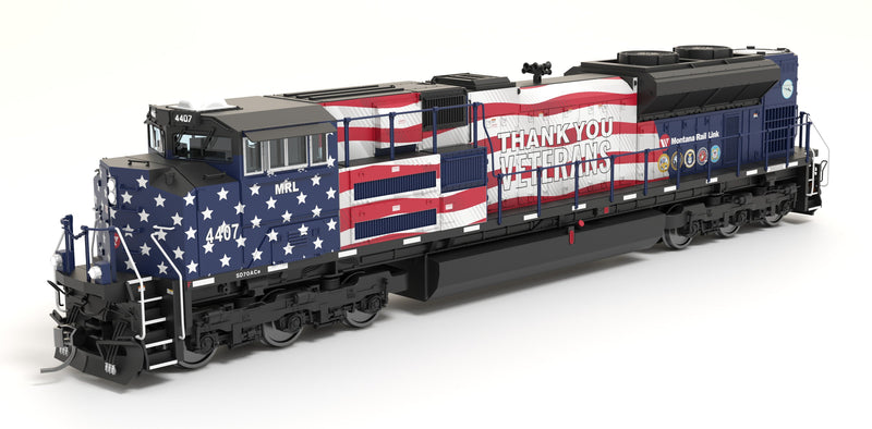 PREORDER BLI 8672 EMD SD70ACe, MRL 4407, Veterans Tribute, Paragon4 Sound/DC/DCC, w/ Smoke, HO