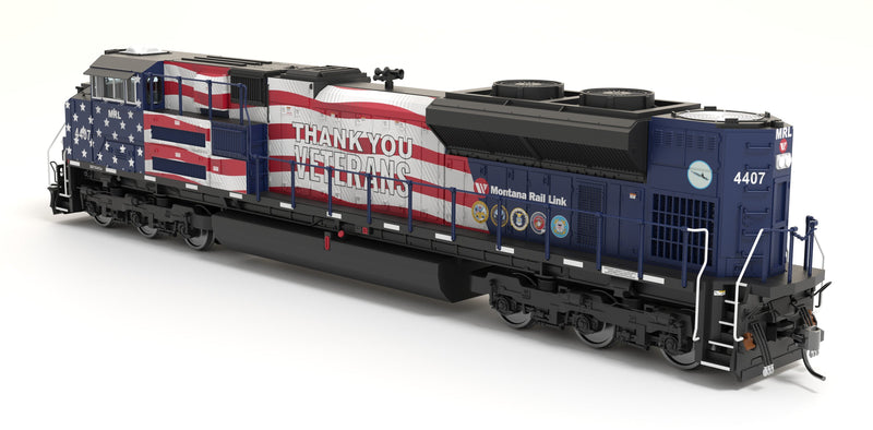 PREORDER BLI 8672 EMD SD70ACe, MRL 4407, Veterans Tribute, Paragon4 Sound/DC/DCC, w/ Smoke, HO