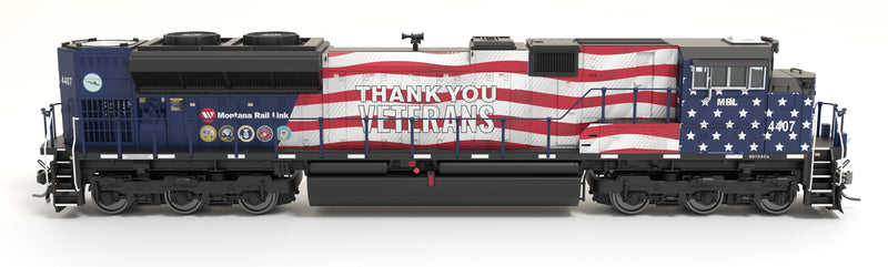 PREORDER BLI 8672 EMD SD70ACe, MRL 4407, Veterans Tribute, Paragon4 Sound/DC/DCC, w/ Smoke, HO