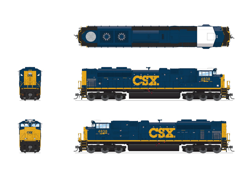 PREORDER BLI 8676 EMD SD70ACe, CSX 4838, YN3 Paint, Paragon4 Sound/DC/DCC, w/ Smoke, HO