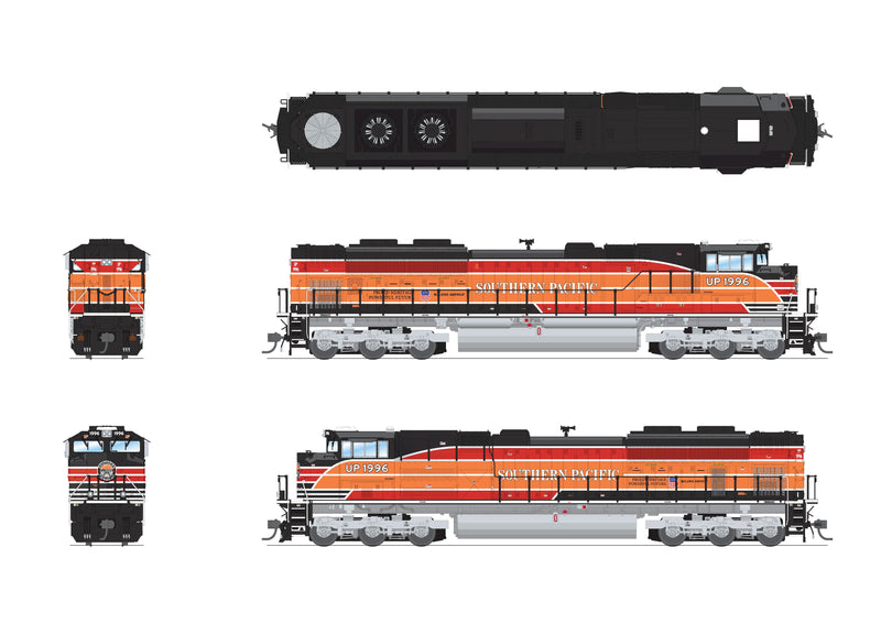 BLI 8689 EMD SD70ACe, UP 1996, SP Heritage Paint, Paragon4 Sound/DC/DCC, w/ Smoke, HO