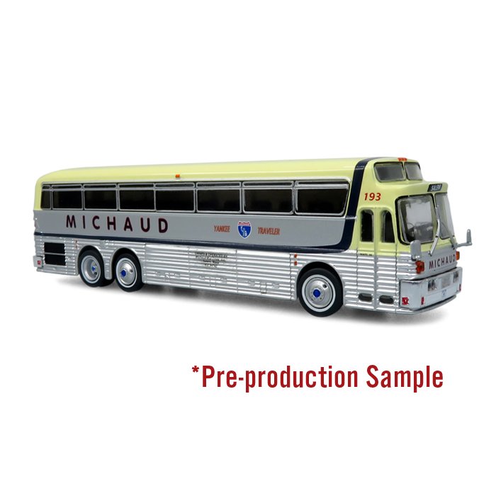 Iconic Replicas HO 87-0548 1971 Eagle Model 05 Bus, Michaud Trailways