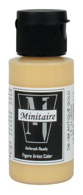 Badger D6166 Acrylic Airbrush-Ready Color Minitaire, Metallic Antique Gold (1oz)