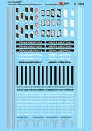 Microscale HO 87-1383 Penn Central, Streamlined Passenger Car & Metroliner Lettering