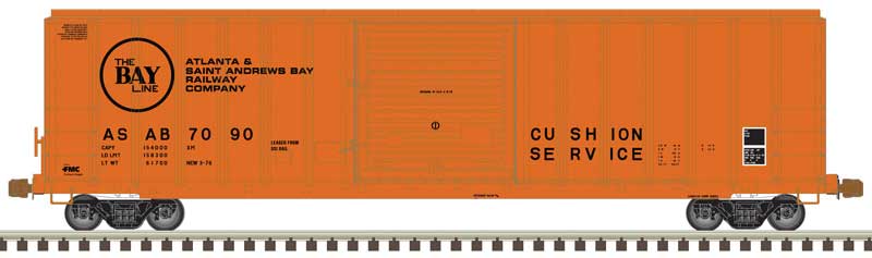 Atlas 20006200 FMC 5077 Single-Door Boxcar - Ready to Run -- Atlanta & St. Andrews Bay 7095 (orange, black), HO Scale