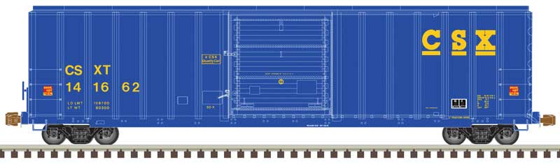 Atlas 20006207 FMC 5077 Single-Door Boxcar - Ready to Run -- CSX 141659 (blue, yellow), HO Scale