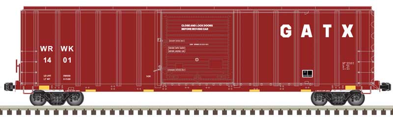 Atlas 20006214 FMC 5077 Single-Door Boxcar - Ready to Run -- GATX WRWK 1411 (Boxcar Red, white), HO Scale