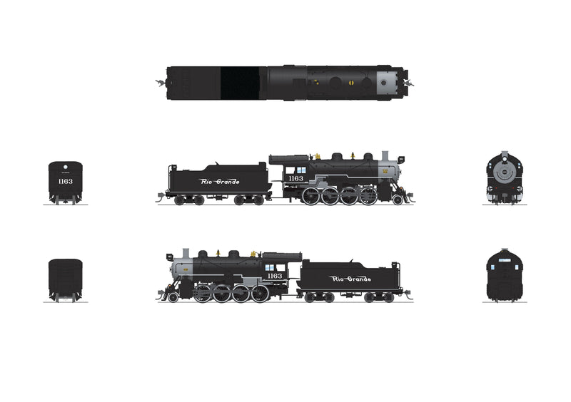 Broadway Limited Imports HO 8737 2-8-0 Consolidation Steam Locomotive with Smoke, Denver & Rio Grande Western