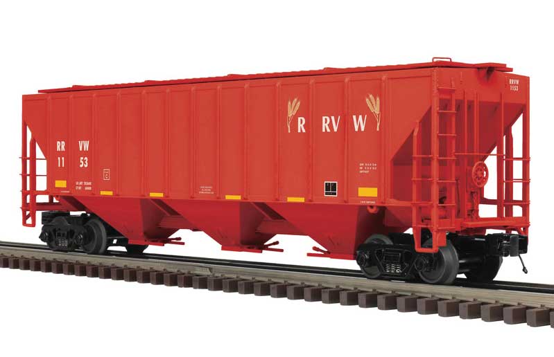 Atlas 3001171 Pullman-Standard PS2-CD 4427 High-Side Covered Hopper - 3-Rail - Premier -- Red River Valley & Western (red, white), O Scale