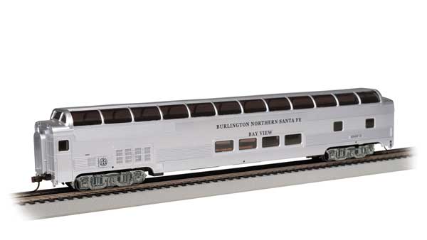 Bachmann Trains HO 13010 Silver Series Budd 85' Full-Length Dome with Lights, Burlington Northern Santa Fe