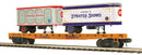 Atlas O 3002597 Flatcar with 2 20' Trailers, 3-Rail, Premier, James E. Strates Shows