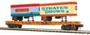 Atlas O 3002599 Flatcar with 2 20' Trailers, 3-Rail, Premier, James E. Strates Shows