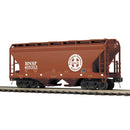 Atlas O 3001888 2-Bay Centerflow Covered Hopper, 3-Rail, Premier, BNSF Railway (Boxcar Red, white, Circle/Cross Logo)