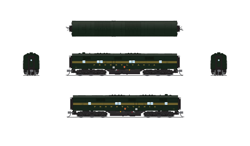 PREORDER BLI 8772 EMD E7 A/B, PRR 5844A / 5844B, DGLE 5-stripe, A-unit Paragon4 Sound/DC/DCC, Unpowered B-unit, N