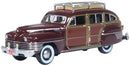 Oxford Diecast HO 87CB42001 Chrysler Town and Country Woody Wagon, Regal Maroon