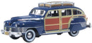 Oxford Diecast HO 87CB42002 1942 Chrysler Town and Country Woody Wagon, South Sea Blue