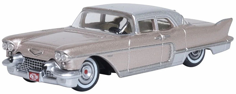 Oxford Diecast 553-87CE57004 1957-1965 Cadillac Eldorado Brougham - Assembled -- Sandalwood Beige, White, HO