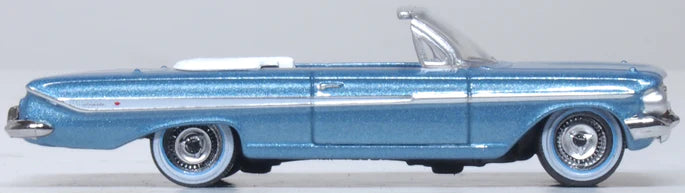 Oxford Diecast 87CI61006 1961 Chevy Impala - Assembled -- Jewel Blue, White, HO