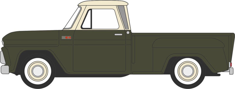 PREORDER Oxford Diecast HO 87CP65008 1965 Chevrolet Stepside Pickup, Dark Green