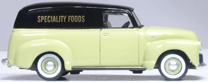 Oxford Diecast 87CV50004 1950 Chevrolet 3100 Van - Assembled -- Specialty Foods (khaki, black), HO