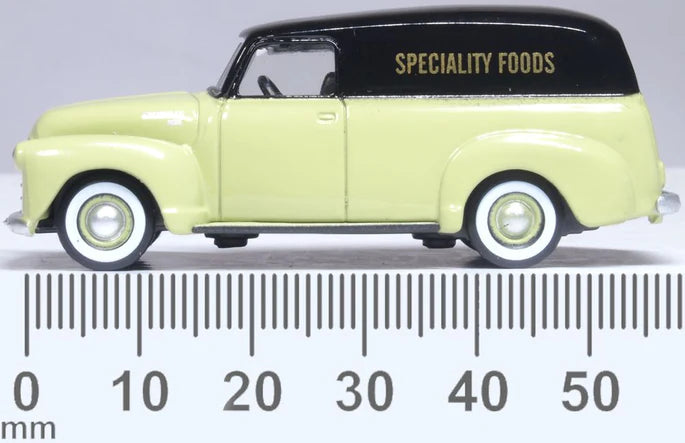 Oxford Diecast 87CV50004 1950 Chevrolet 3100 Van - Assembled -- Specialty Foods (khaki, black), HO