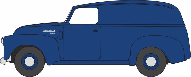 PREORDER Oxford Diecast HO 87CV50006 1950 Chevrolet 3100 Cargo Van, Mariner Blue