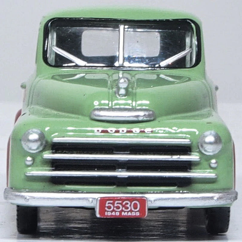 Oxford Diecast 553-87DP48003 1948 Dodge B-1B Pickup Truck - Assembled -- Dans Service Garage (green, red), HO