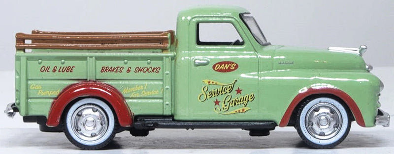 Oxford Diecast 553-87DP48003 1948 Dodge B-1B Pickup Truck - Assembled -- Dans Service Garage (green, red), HO