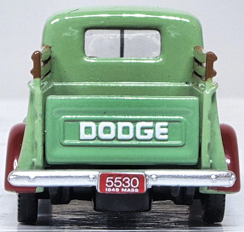 Oxford Diecast 553-87DP48003 1948 Dodge B-1B Pickup Truck - Assembled -- Dans Service Garage (green, red), HO