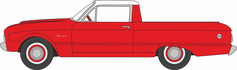 PREORDER Oxford Diecast HO 87FA60001 1960 Ford Falcon Ranchero, Monte Carlo Red