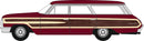 Oxford Diecast HO 87FC64003 1964 Ford Country Sedan Station Wagon, Vintage Burgundy
