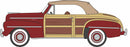 PREORDER Oxford Diecast HO 87FS47001 1946-1948 Ford Sportsman Convertible, Assembled, Top Up (Pheasant Red)