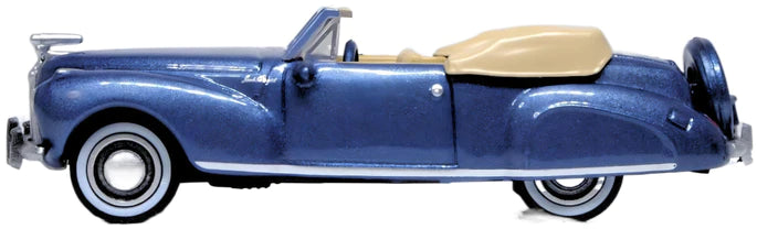 Oxford Diecast 87LC41007 1941 Lincoln Continental Convertible - Assembled -- Darian Blue, Tan, HO