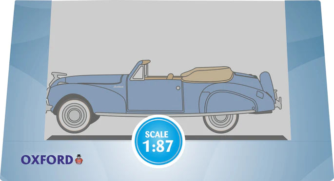 Oxford Diecast 87LC41007 1941 Lincoln Continental Convertible - Assembled -- Darian Blue, Tan, HO