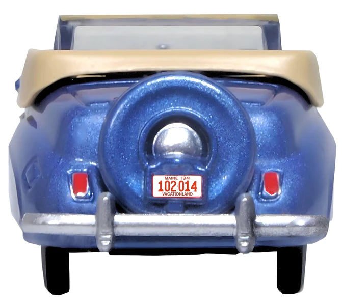 Oxford Diecast 87LC41007 1941 Lincoln Continental Convertible - Assembled -- Darian Blue, Tan, HO