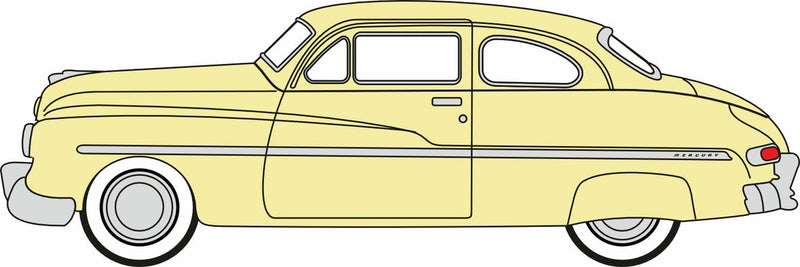 PREORDER Oxford Diecast HO 87ME49011 1949 Mercury Eight Coupe, Calabash Yellow