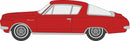 Oxford Diecast HO 87PB65002 1965 Plymouth Barracuda, Medium Red