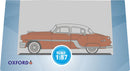 Oxford Diecast HO 87PC54004 Pontiac Chieftain 4-Door Sedan 1954, Coral Red/Winter White