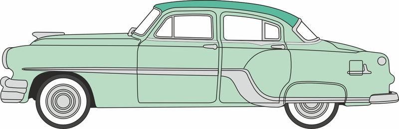 PREORDER Oxford Diecast HO 87PC54005 1954-1965 Pontiac Chieftain 4-Door Sedan, Shannon Green