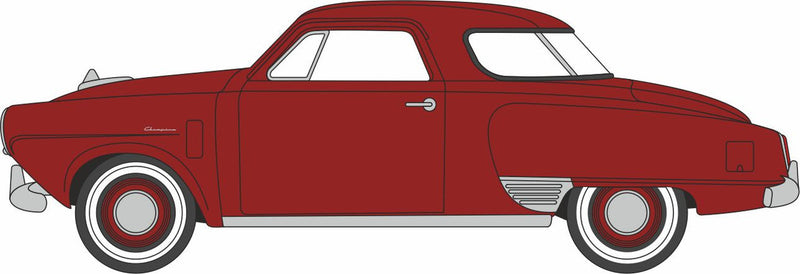 PREORDER Oxford Diecast HO 87SC50003 1950 Studebaker Champion Starlight Coupe, Commanche Red